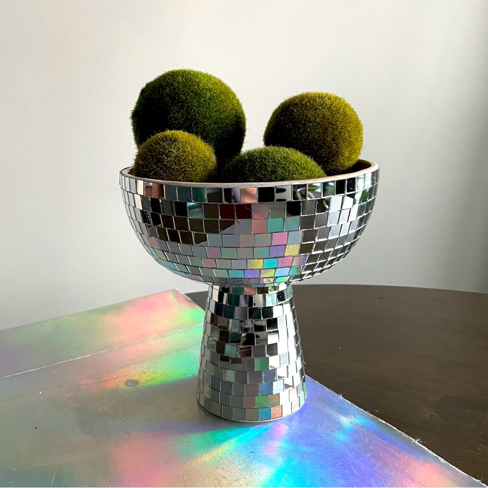 Hand Made Mirror Ball Disco Vase Bowl Dish Centrepiece✨🪩